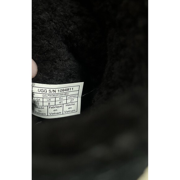 UGG Mika Black Short Ankle Bootie Sneaker Shearling Cuff Boot Suede Size 10 - Picture 14 of 14